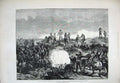 Original Old Antique Print 1882 War Egypt Battle Mahuta Army General Horses Art
