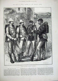 Old Antique Print 1882 English American Marines Alexandria War Egypt Art 19th