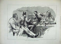 Original Old Antique Print Men House Commons Parliament 1882 Table Victorian