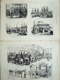 Antique Old Print War Egypt 1882 Port Said Ship Tourmaline Guards Windsor 19th