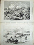 Old Antique Print War Egypt 1882 Kassassin Battle Horses Camels Army Men 19th