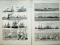 Antique Old Print War Egypt 1882 Alexandria Lighthouse Ships Fort Ada Art 19th
