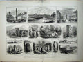 Old Antique Print 1882 Carlisle Roman Wall Roman Camp Kirkoswald Church 19th