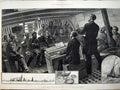 Antique Old Print 1882 North Sea Fishing Fleet Ships Ensign Thames Church 19th