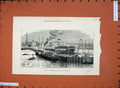 Old Antique Print 1882 Southampton Pier Isle Wight Steam Boat Ships Art 19th
