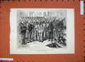 Original Old Antique Print War Egypt 1882 Prisoners Egyptain Garrison Port Said