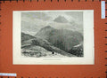 Original Old Antique Print 1882 Mountains Fine Art Pass Pontresina Engadine