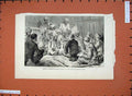 Original Old Antique Print 1882 Arabi'S Trial Arab Village Lake Menzaleh Men
