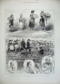 Original Old Antique Print 1883 Princess Wales Girls Public School Royal Albert
