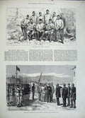 Original Old Antique Print 1883 Officers Soudan Field Force Souakin Red Sea War
