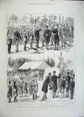Original Old Antique Print 1883 London School Boys Prince Wales Buckhurst Hill
