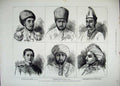Original Old Antique Print 1883 Moscow Coronation Princes Asia Khan Khiva Arkad