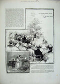 Old Antique Print 1883 London Sunday School Choir Royal Albert Hall Music 19th