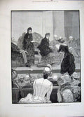 Old Antique Print 1883 Princess Beatrice Students Bloomsbury School Art 19th