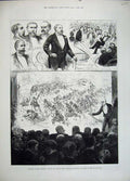 Old Antique Print 1883 Melton Prior Egyptain War Prince Wales Savage Club 19th