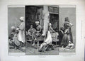 Original Old Antique Print 1883 Cairo Egypt Porters Bazaar Bedouin Montbard