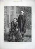 Original Old Antique Print 1883 Portrait Mr Mrs Gladstone Fine Art Victorian