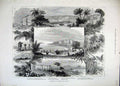 Old Antique Print 1883 St Raphael Cannes France Hotel Mosque Roman Ruins 19th