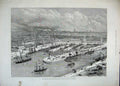 Original Old Antique Print 1883 Intended Docks Manchester Ship Canal Lighthouse