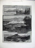 Original Old Antique Print Cannes France 1883 Isola Bella Esterelles Marguerite