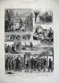 Old Antique Print 1883 River Rhine Hesse-Darmstadt Dornberg Clemens Art 19th