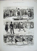 Old Antique Print 1883 Sport Highland Games Brigade Cairo Sword Dance Men 19th