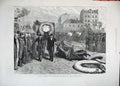 Original Old Antique Print 1883 Funeral Gambetta Coffin Pere La Chaise Cemetery
