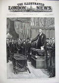 Antique Print Ref.865 1883 Funeral Gambetta Coffin Pere La Chaise Cemetery