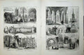 Old Antique Print Canterbury Cathedral 1883 College Beckets Crown Throne 19th
