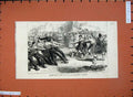 Original Old Antique Print 1883 Military Sport Cairo Egypt Tug War Highlanders