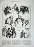 Old Antique Print 1883 Suez Canal House Commons Parliament Lords Law Men 19th