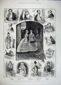Old Antique Print 1883 Christmas Women Dinner John Dory Turkey Pig Goose 19th