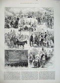 Old Antique Print 1883 Longleat Wiltshire Lord Weymouth Marquis Bath Art 19th