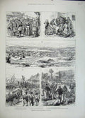 Old Antique Print 1883 Insurrection Servia Alexinatz Paratchin War Army 19th