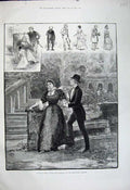 Old Antique Print 1883 Lords Commons Haymarket Theatre Romance Fine Art 19th
