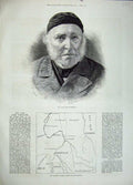 Original Old Antique Print 1883 Lord Overstone Map Central Region Soudan 19th