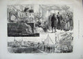 Original Old Antique Print 1883 Montefiore Celebration Ramsgate Train King Arch