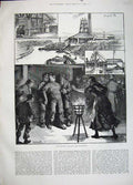 Original Old Antique Print Colliery Explosion Accrington 1883 Mining Shaft Art