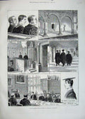 Old Antique Print Prince Victor Cambridge University 1883 Church Trinity 19th