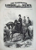 Original Old Antique Print Imperial Crown Princess Germany Horse 1883 Army 19th
