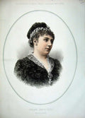 Old Antique Print 1883 Colour Portrait Madame Marie Roze Prima Donna Art 19th