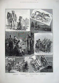 Original Old Antique Print 1883 Robber Life Hungary Shepherd Cattle Prison Mail
