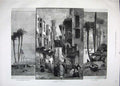 Old Antique Print 1883 Cairo Egypt Bedouin Camp Pyramids Geb-El-Almar Art 19th