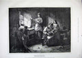 Old Antique Print 1883 Fine Art Weatherhead Family Home Women Waiting Men 19th