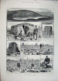 Old Antique Print 1883 Ben Nevis Observatory Mountain Lake Barometer Art 19th