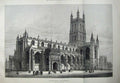 Old Antique Print 1883 Gloucester Cathedral Church Architecture Fine Art 19th