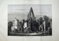 Old Antique Print 1883 Dryburgh Cathedral Church Architecture Fine Art 19th