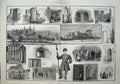 Old Antique Print 1883 Tower London Beefeater Bell Tower Traitors Gate 19th