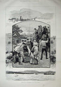 Antique Old Print Holidays Scotland 1883 Trossachs Loch Katrinl Horse Art 19th