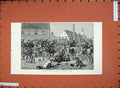 Old Antique Print 1883 Riots Croatia Hussars Agram Fine Art Battle Horses 19th